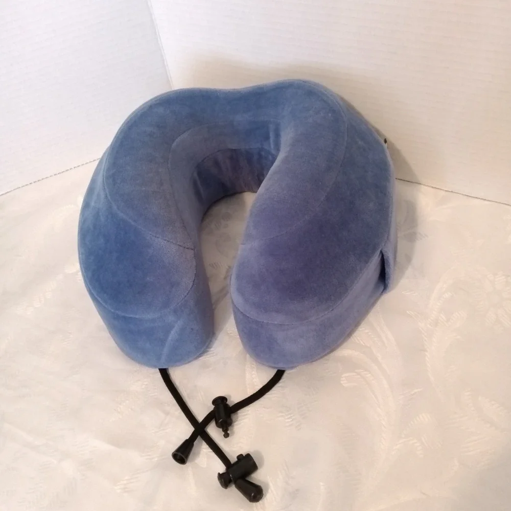 Cabeau Evolution Memory Foam Travel Pillow Neck Support Blue w/Drawstring NO BAG